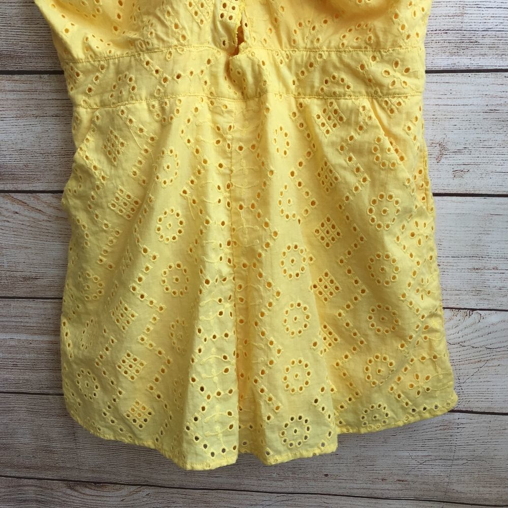 BLUE BLUSH EYELET ROMPER IN YELLOW - Picture 5 of 6